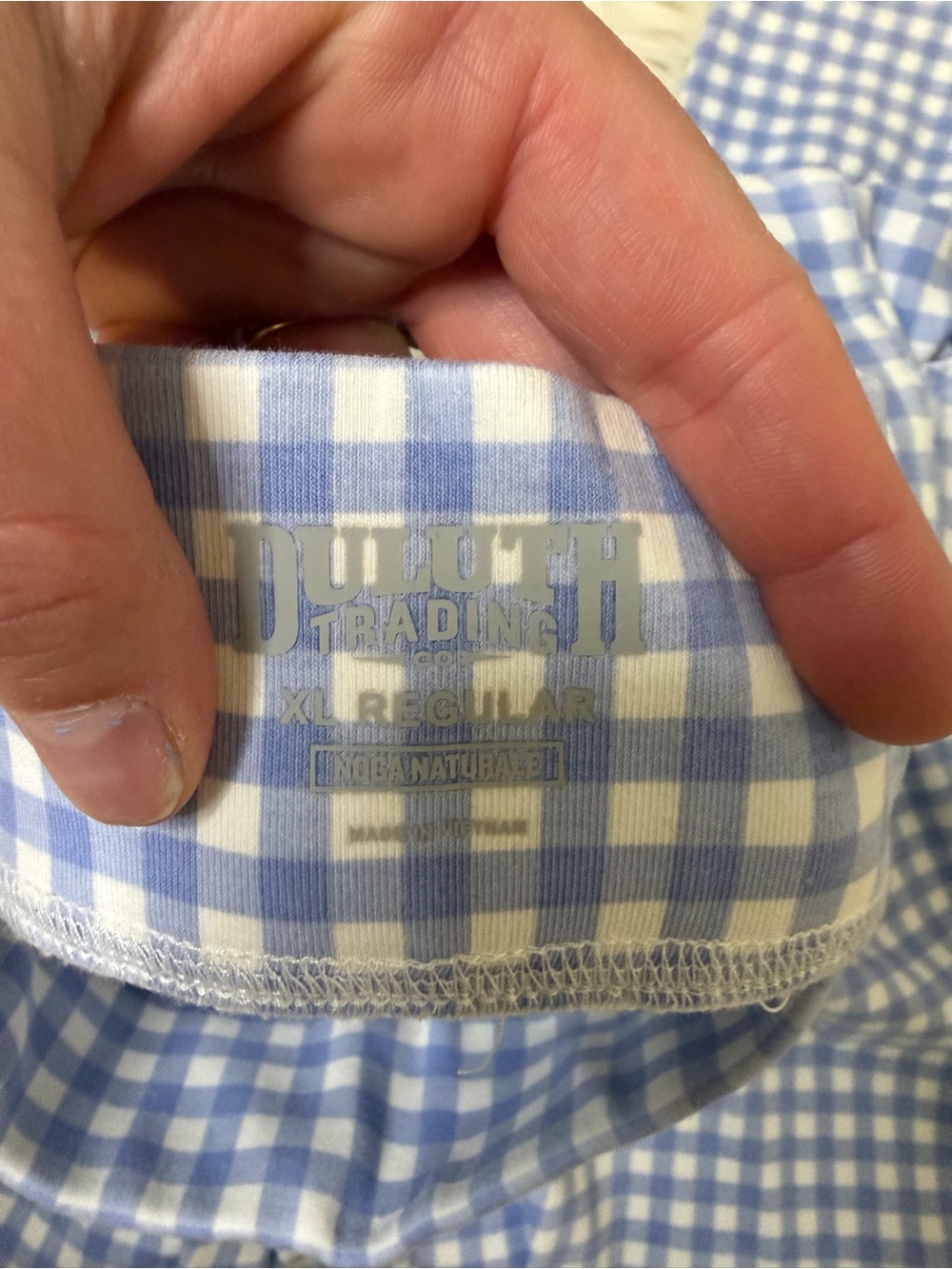 Duluth Trading Co Blue and White Gingham Wide Leg Cropped Pants Size CL - Picture 4 of 7